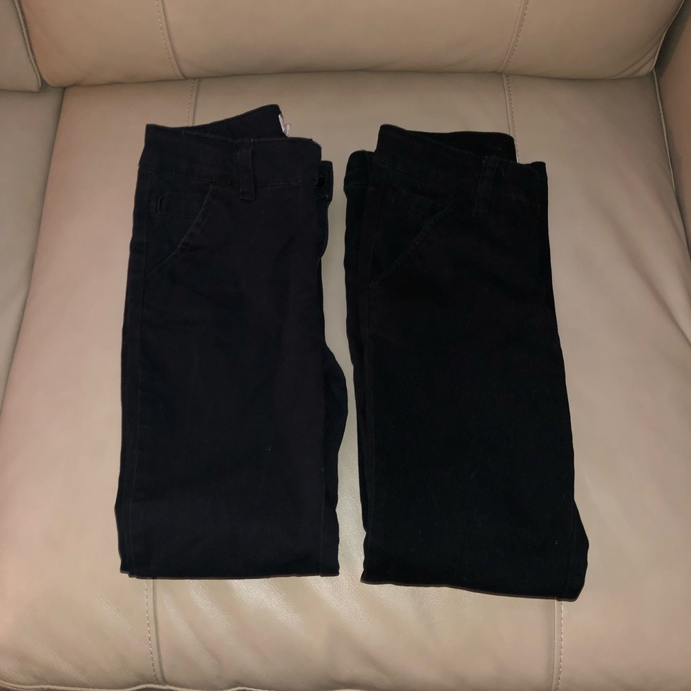 Two pair of girls Cat &Jack uniform pants, black